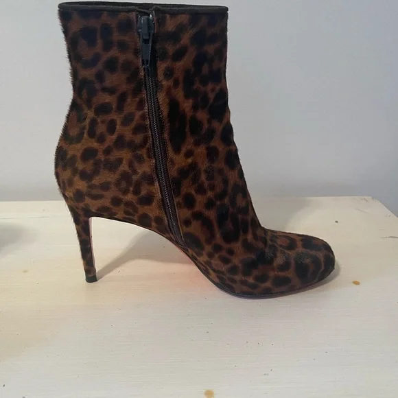 Christian Louboutin Brown Leopard Ankle Boots - Picture 3 of 6